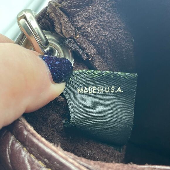 Vintage LIBAIRE of California Brown Leather Crossbody Purse Made in USA Handbag - Picture 8 of 12